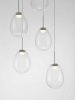 Lampa wisząca wielopunktowa LED srebrna owalna szklana minimalistyczna uniwersalna Luces Exclusivas